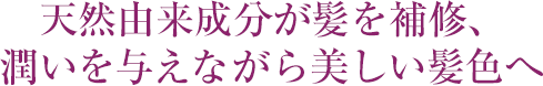 天然由来成分が髪を補修、潤いを与えながら美しい髪色へ