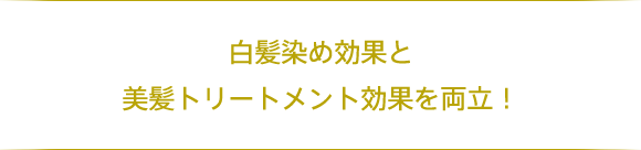 白髪染め効果と美髪トリートメント効果を両立！