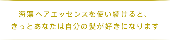 海藻 ヘアエッセンスを使い続けると、きっとあなたは自分の髪が好きになります