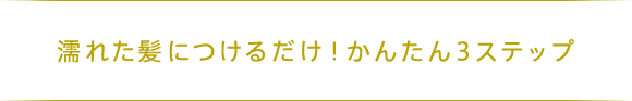 濡れた髪につけるだけ！かんたん3ステップ