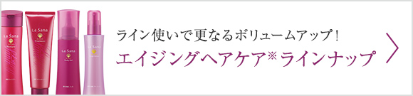 ライン使いで更なるボリュームアップ！ エイジングヘアケアラインナップ