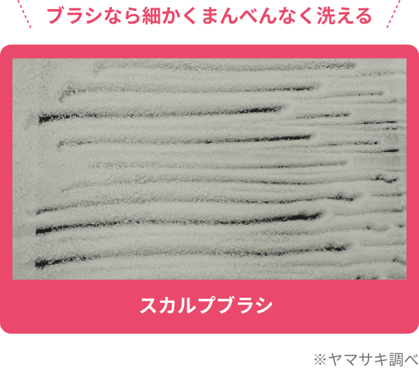 ブラシなら細かくまんべんなく洗える  ※ヤマサキ調べ