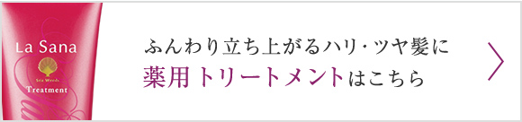 ふんわり立ち上がるハリ・ツヤ髪に 薬用 トリートメントはこちら