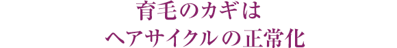 育毛のカギは 女性特有の原因に着目した ヘアサイクルの正常化