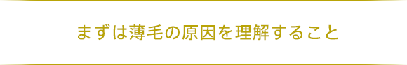 まずは薄毛の原因を理解すること