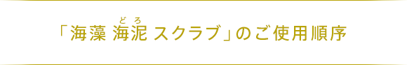 「海藻 海泥 スクラブ」のご使用順序