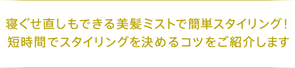 潤いベールで包み込むミルクで、まとまるツヤ髪づくり！短時間でスタイリングを決めるコツをご紹介します