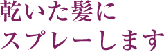 乾いた髪にスプレーします